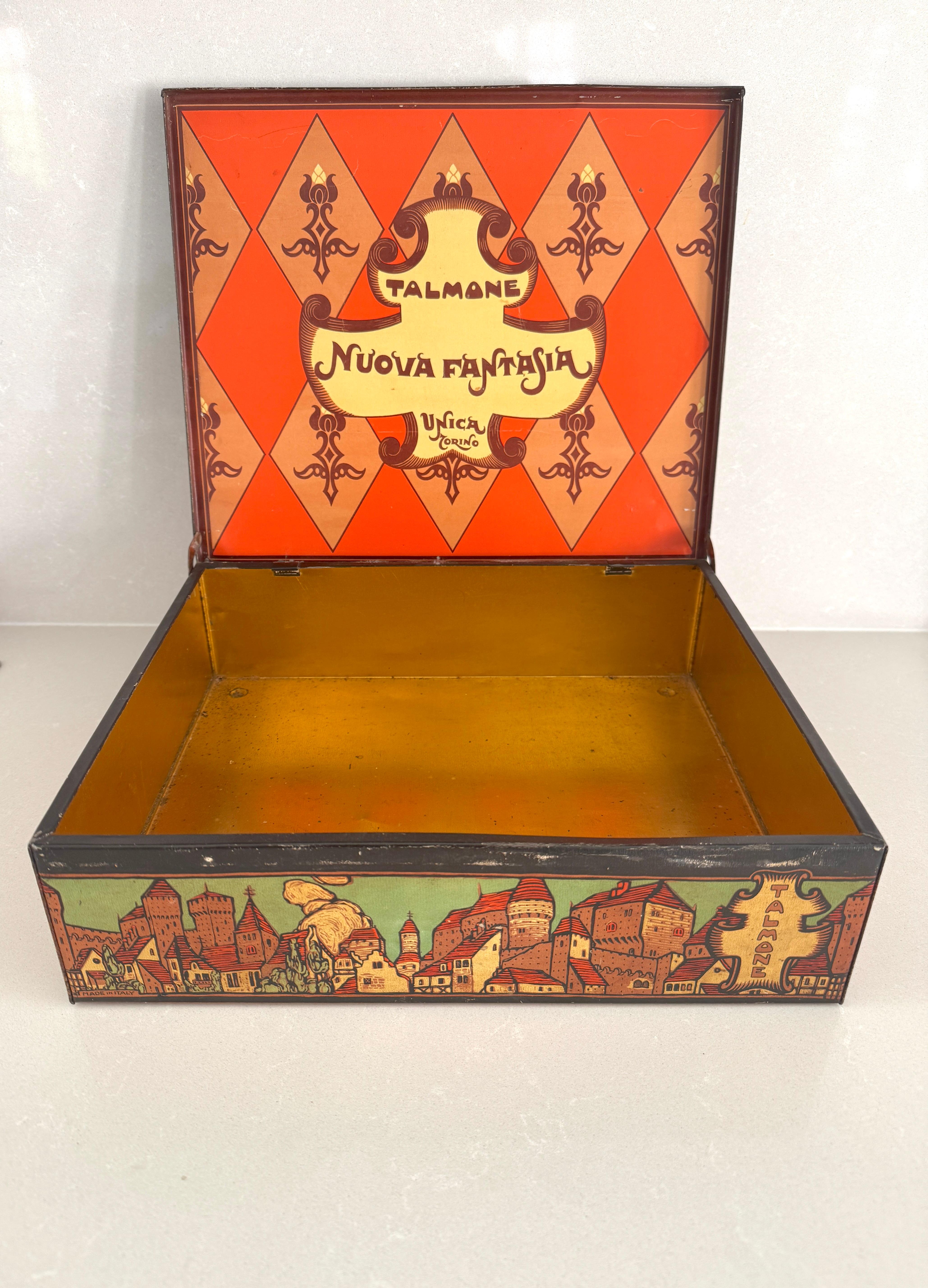 Metal Beppe Porcheddu, Old Talmone tin box, 1930s For Sale