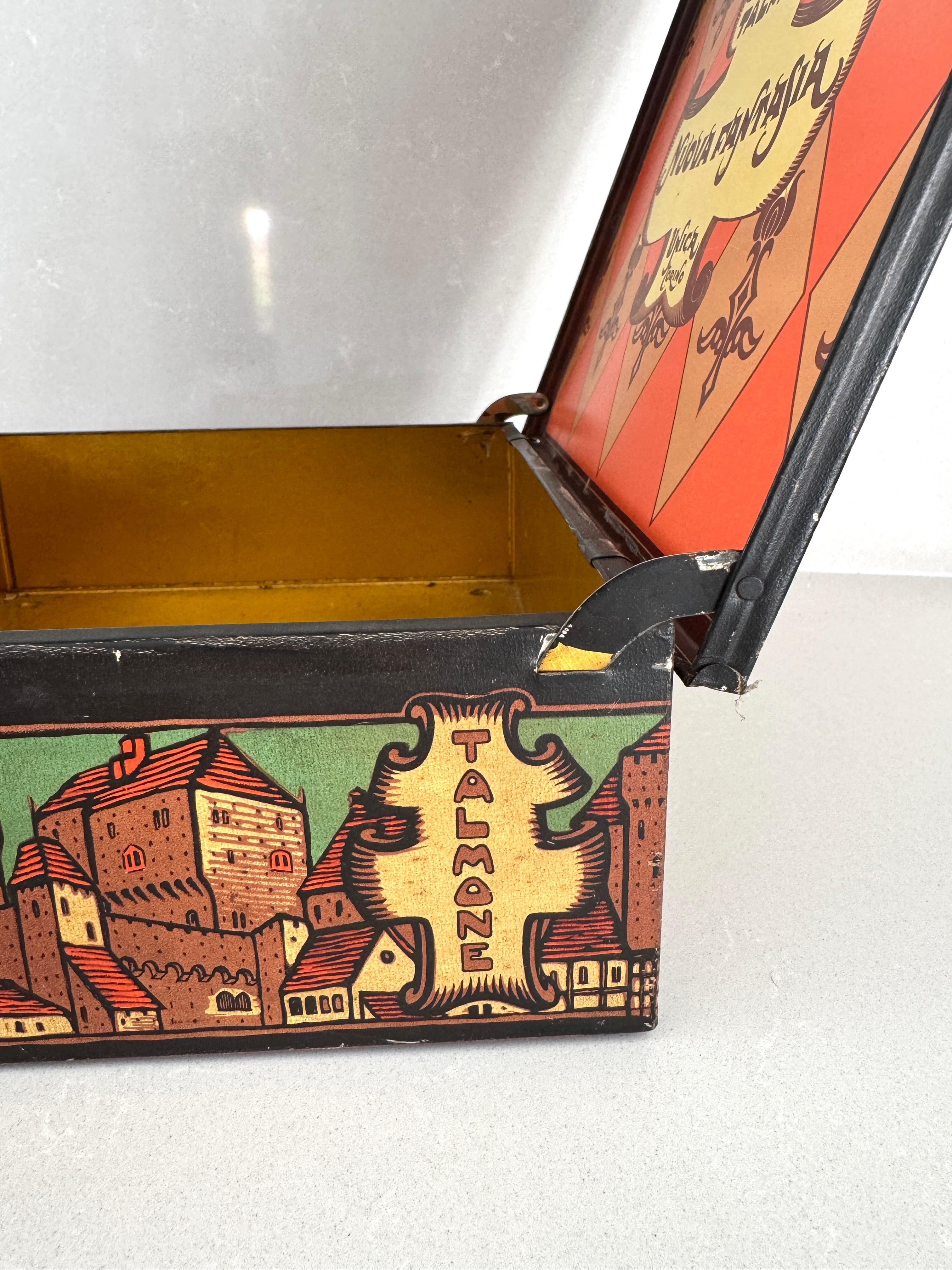 Beppe Porcheddu, Old Talmone tin box, 1930s For Sale 1