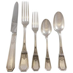 Berain by Tetard Freres Sterling Silver Flatware Set Service French 40 Pc Dinner