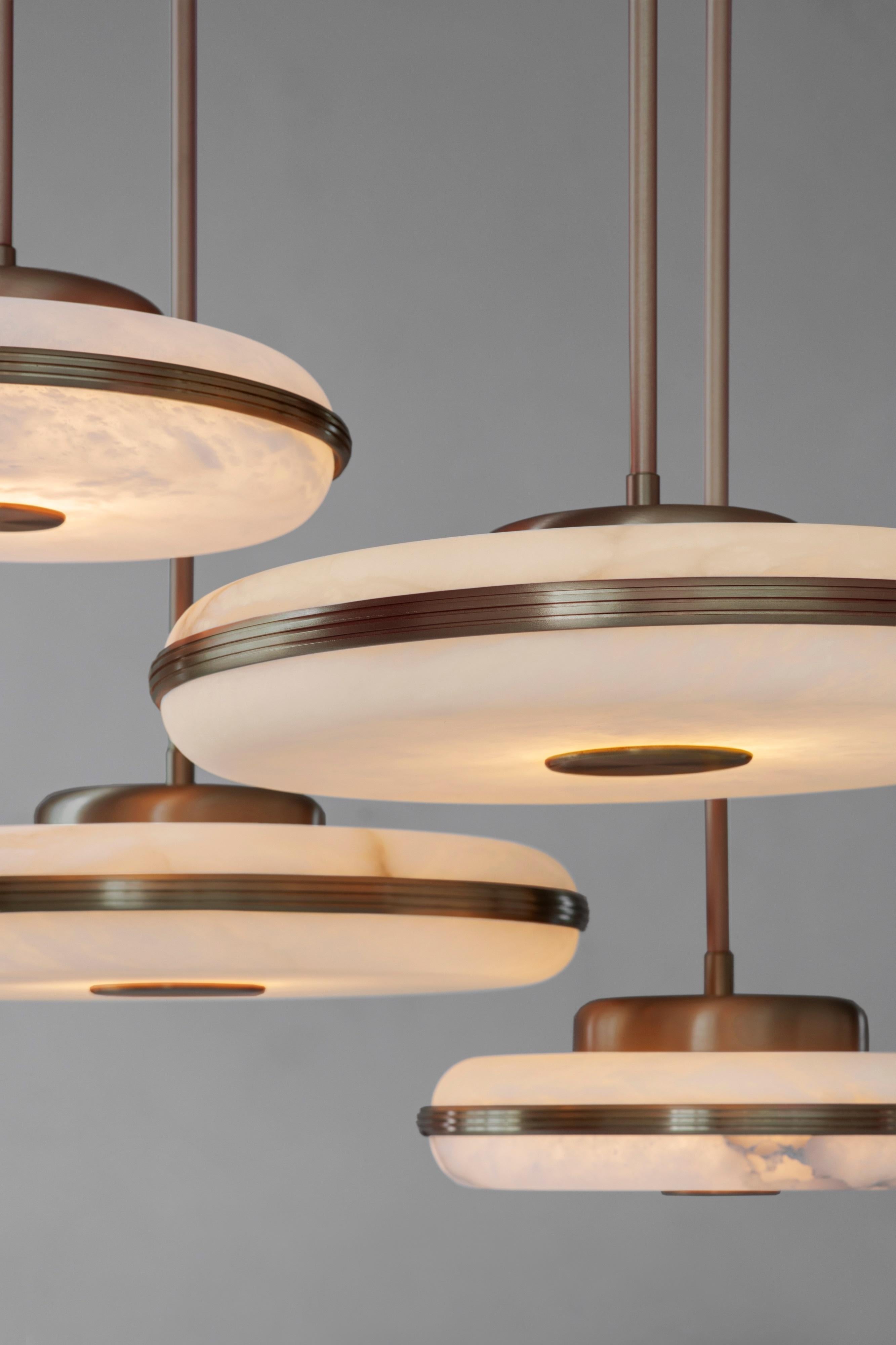 Postmoderno Lampadario Beran in ottone antico 4 di Bert Frank in vendita