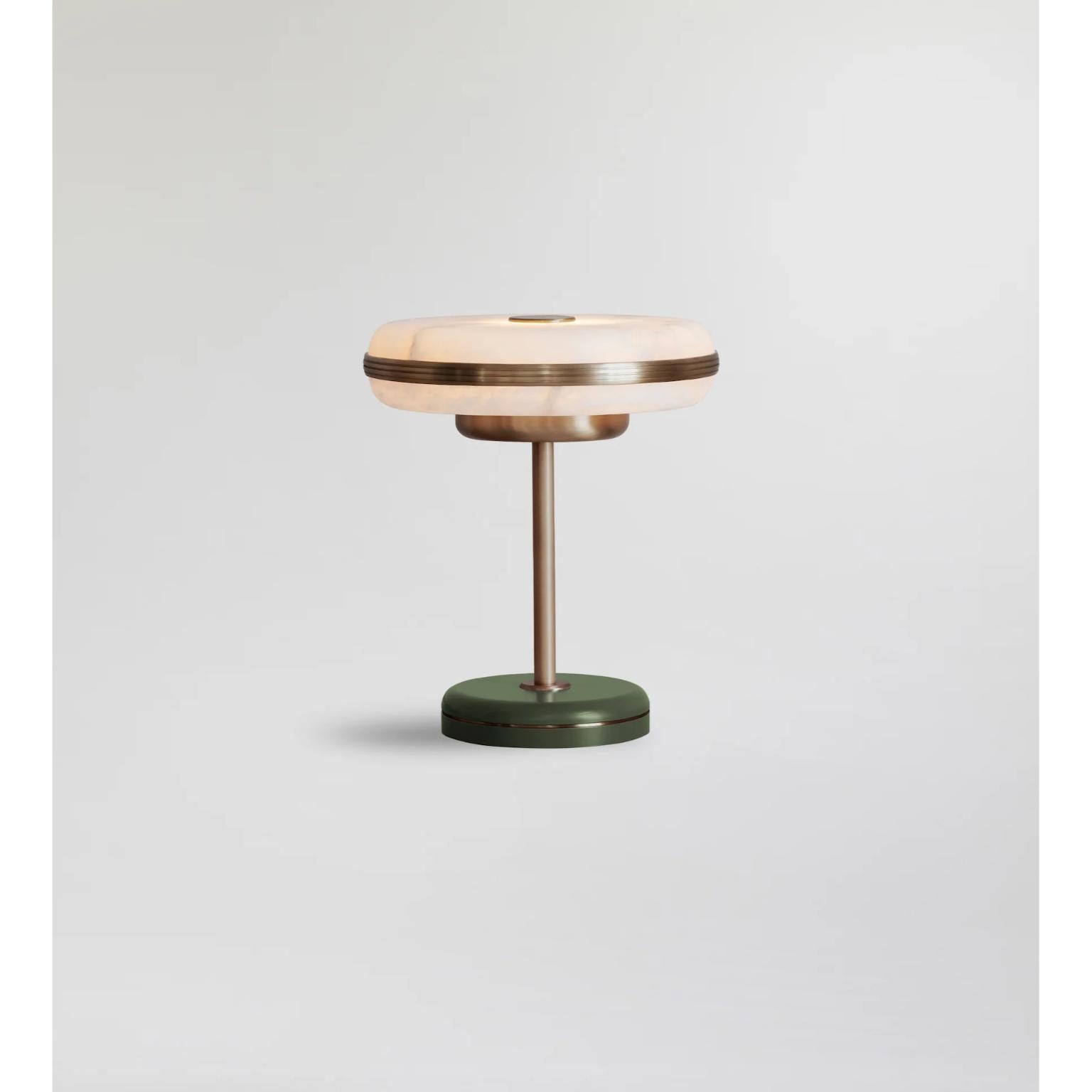 Beran Antique Brass Small Table Lamp by Bert Frank
Dimensions: Ø 26 x H 28 cm.
Materials: Brass and alabaster.
Base finish: Olive.

Available in two different sizes. Available in different finishes and materials. Please contact us. 

The natural