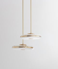 Grande lampe suspendue Beran en laiton brossé par Bert Frank