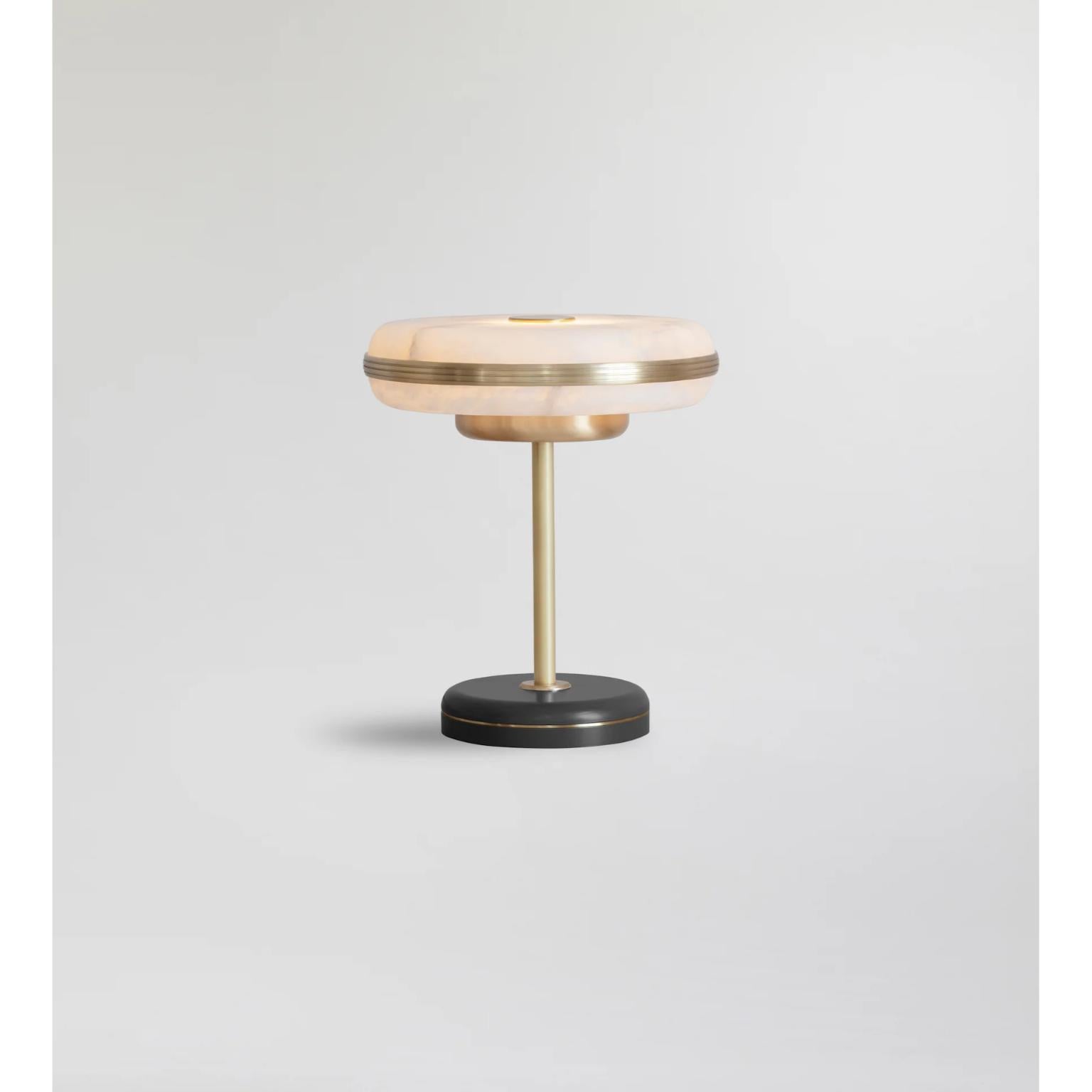 Beran Brushed Brass Small Table Lamp by Bert Frank
Dimensions: Ø 26 x H 28 cm.
Materials: Brass and alabaster.
Base finish: Satin Black.

Available in two different sizes. Available in different finishes and materials. Please contact us. 

The