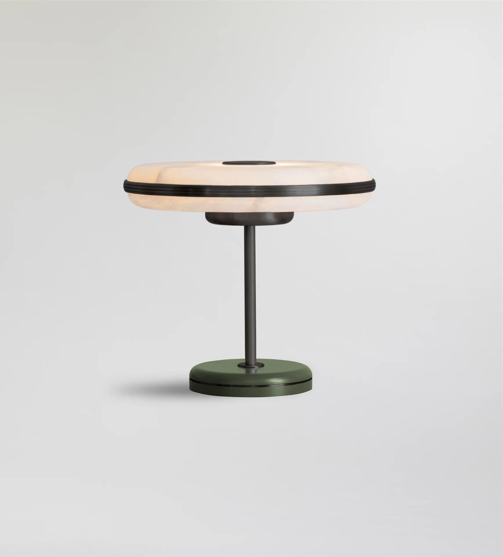 Beran Dark Bronze Large Table Lamp by Bert Frank
Dimensions: Ø 36 x H 32 cm.
Materials: Bronze and alabaster.
Base finish: Olive.

Available in two different sizes. Available in different finishes and materials. Please contact us. 

The natural