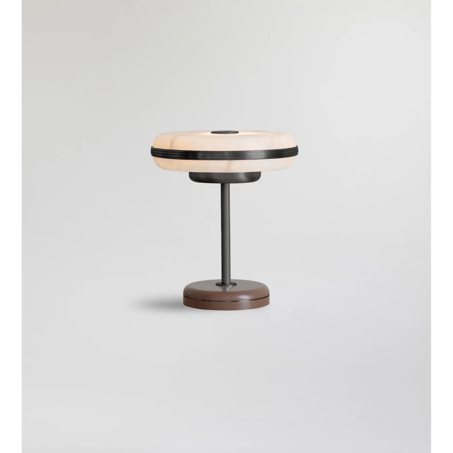 Beran Dark Bronze Small Table Lamp by Bert Frank
Dimensions: Ø 26 x H 28 cm.
Materials: Bronze and alabaster.
Base finish: Hazel.

Available in two different sizes. Available in different finishes and materials. Please contact us. 

The natural