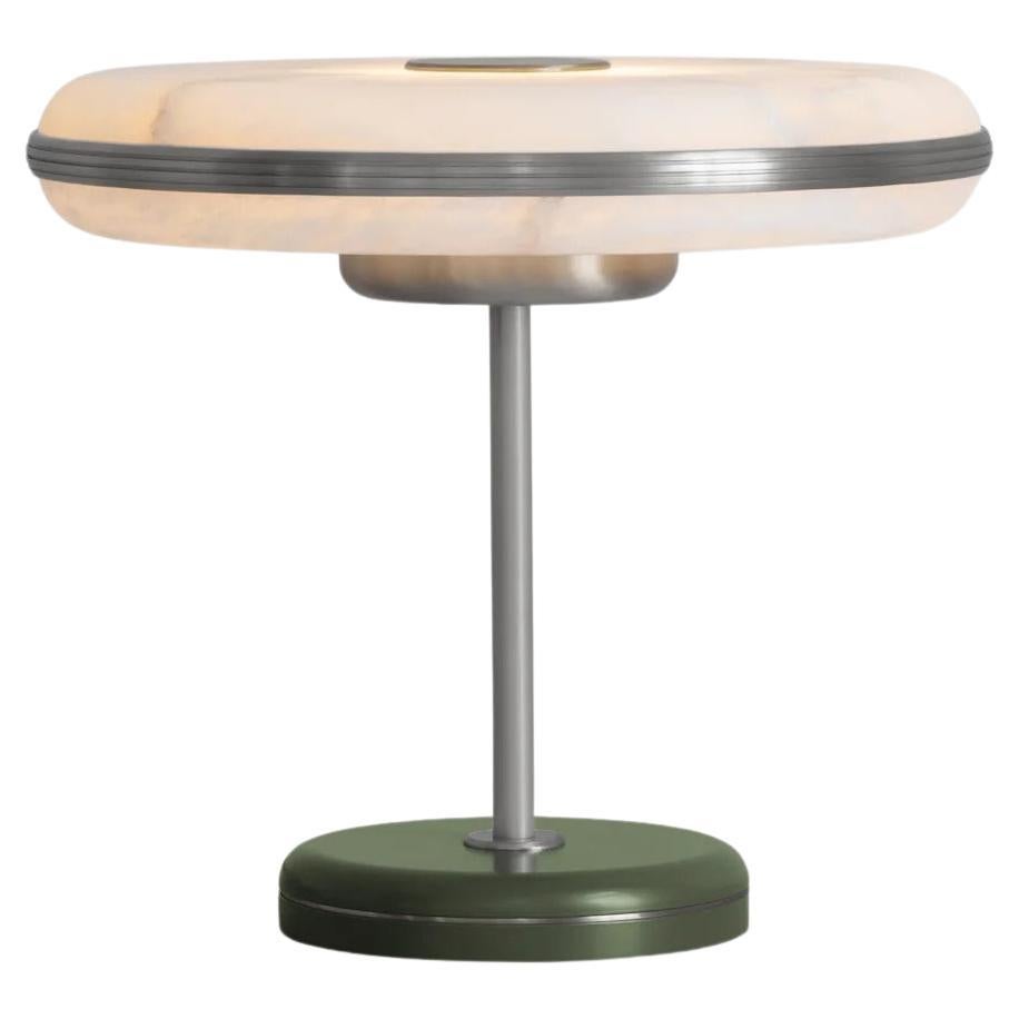 Beran Satin Nickel Large Table Lamp by Bert Frank For Sale