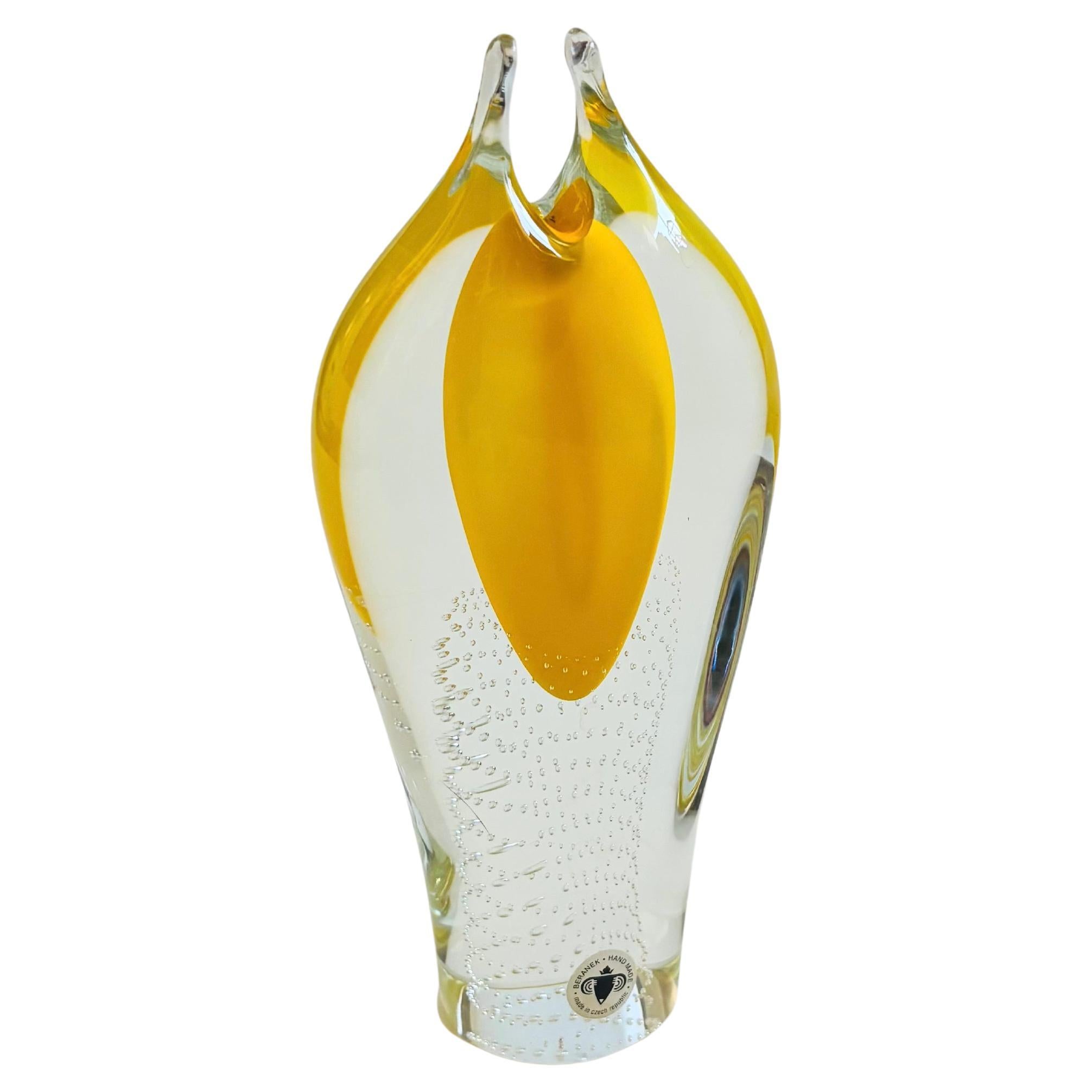 Beranek Czech Art Glass Vase by Pavel Juda