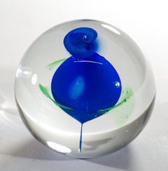 Beranek Large Abstract Paperweight or Glass Sculpture, Signed
