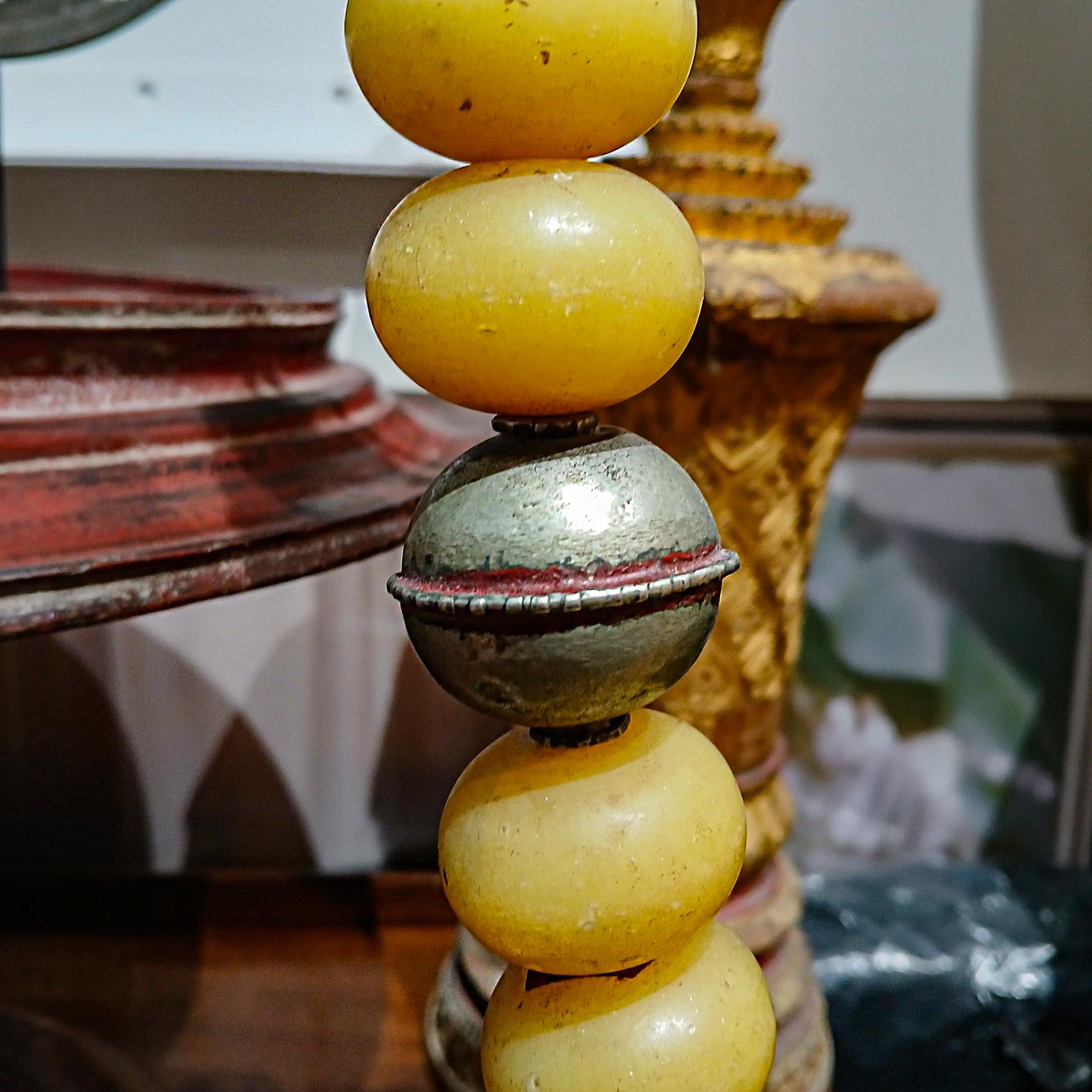 Berber Copal Amber and Silver Necklace, Early 20th Century For Sale 9