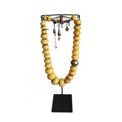 Berber Copal Amber and Silver Necklace, Early 20th Century