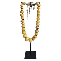 Berber Copal Amber and Silver Necklace, Early 20th Century