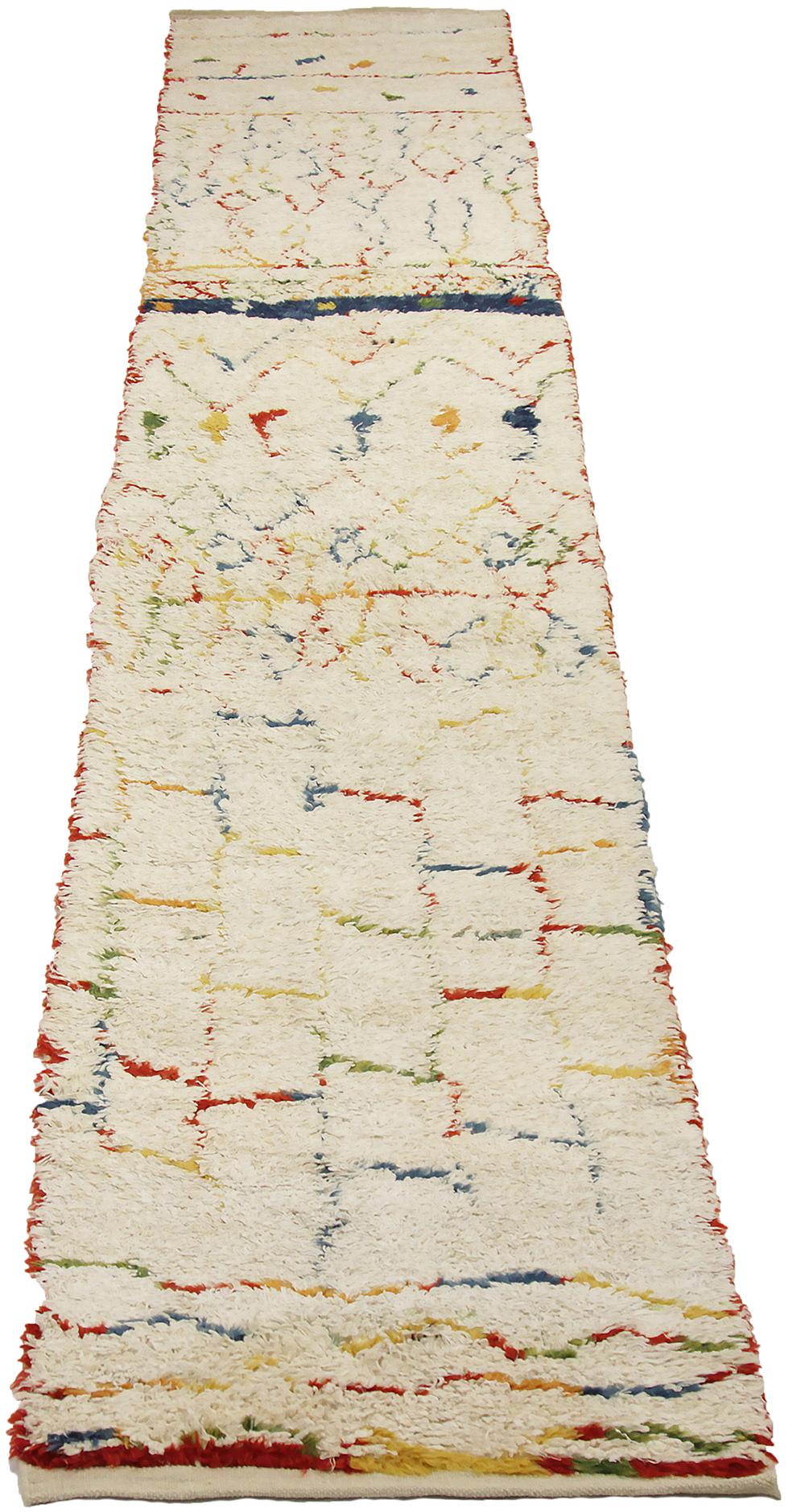 Contemporary Nazmiyal Collection Berber Design Modern Moroccan Style Runner. 2ft 5 in x 15ft