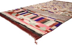 Tapis berbère marocain Rehamna de style expressionniste abstrait bohème