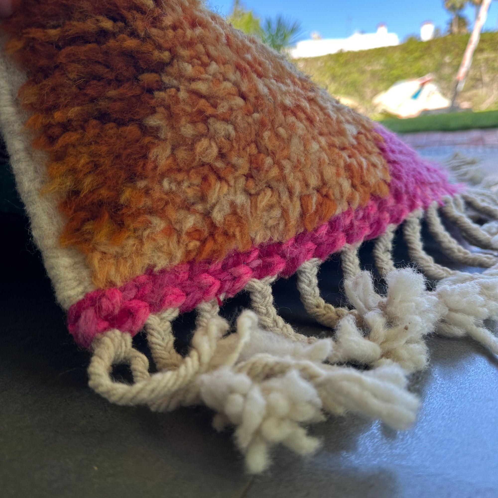 Berber Moroccan Rug 6.5x10 FT, Vibrant Pink Moroccan Tribal Rug, In Stock In New Condition For Sale In Publishing City, SH