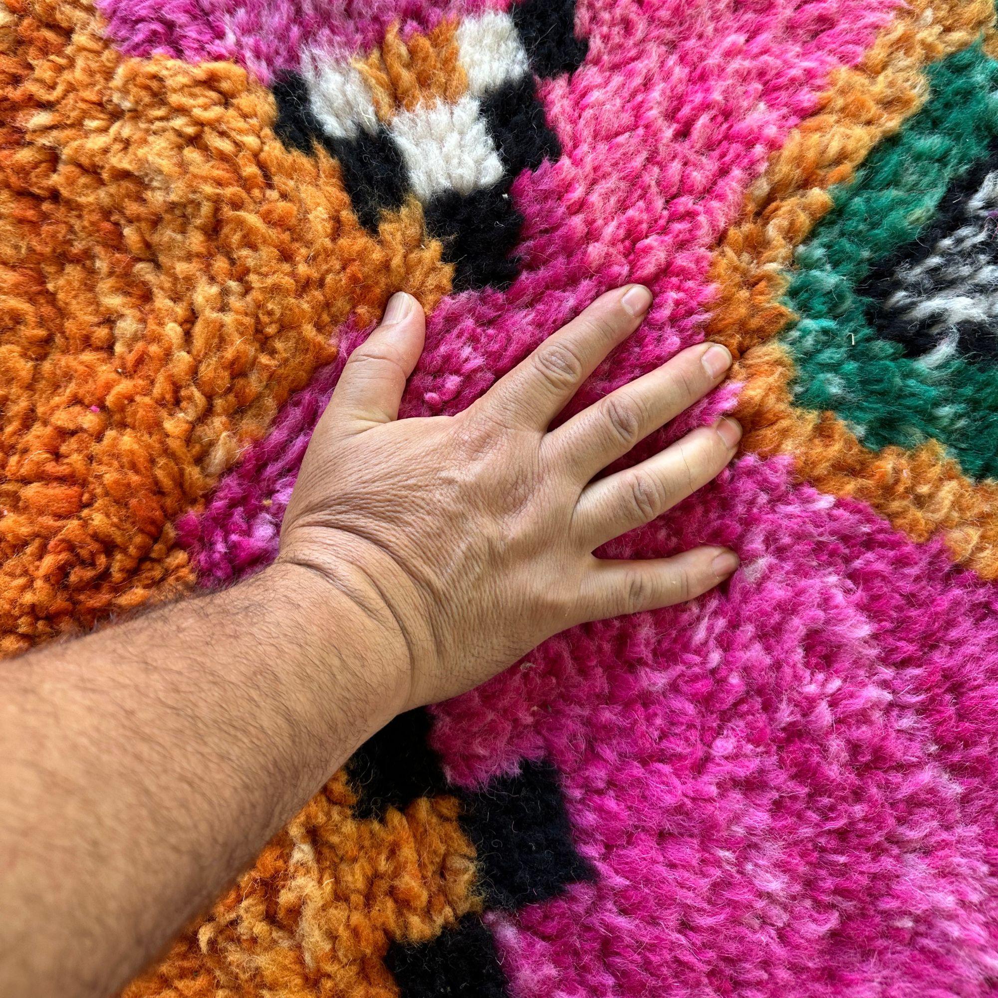 Berber Moroccan Rug 6.5x10 FT, Vibrant Pink Moroccan Tribal Rug, In Stock For Sale 1