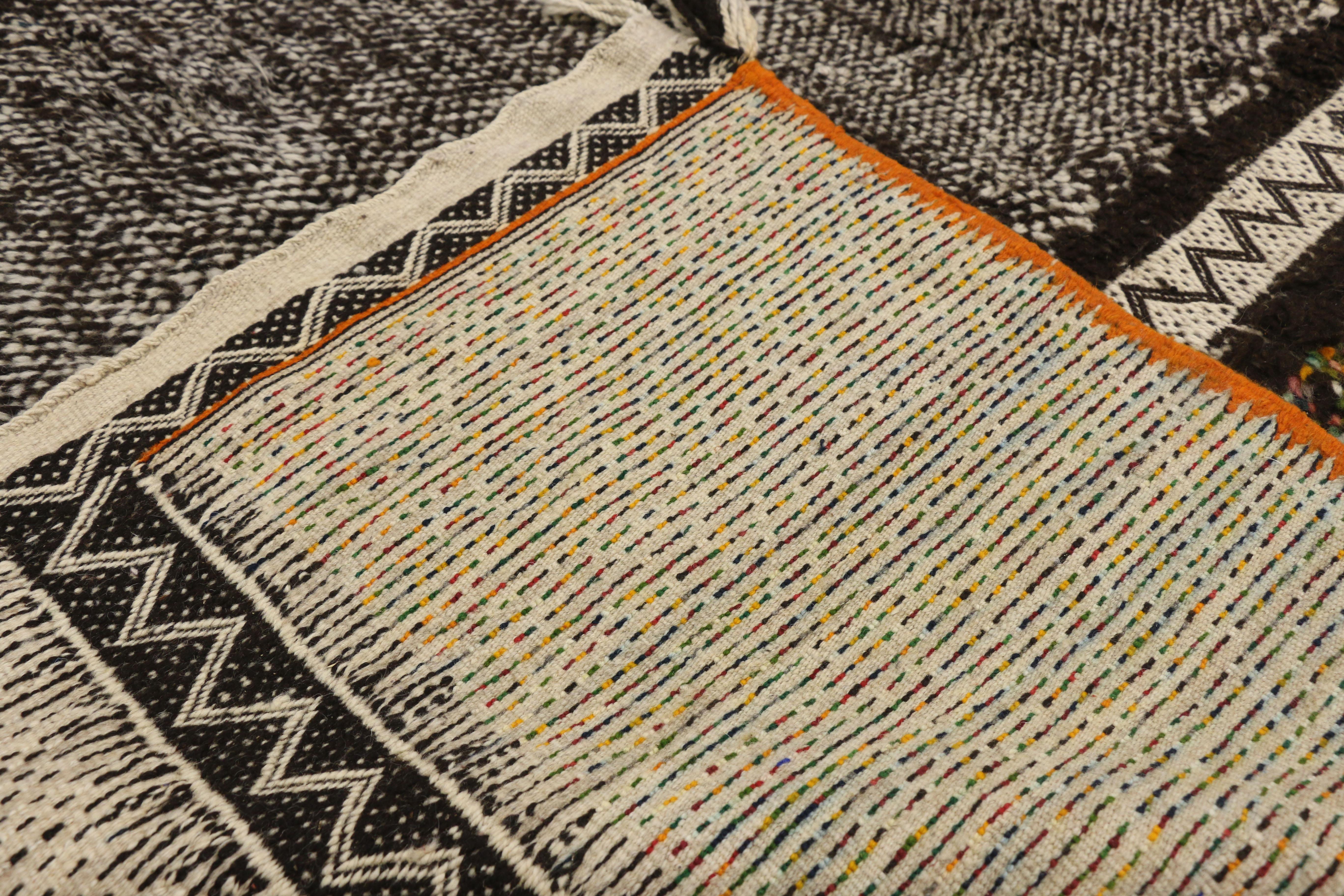 20th Century 1960's Berber Moroccan Carpet with Mid-Century Modern Style For Sale