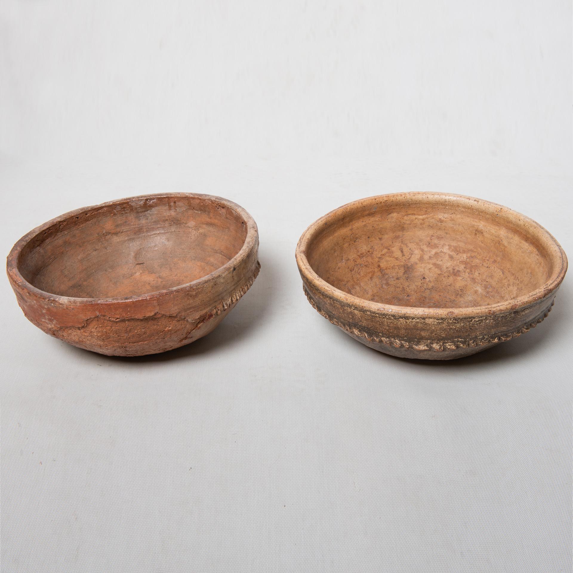 20th Century Berber Old Earthenware Bowls and Lids from Morocco For Sale