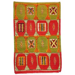 Berber Rug, Handwoven Patchwork Pattern in Wool