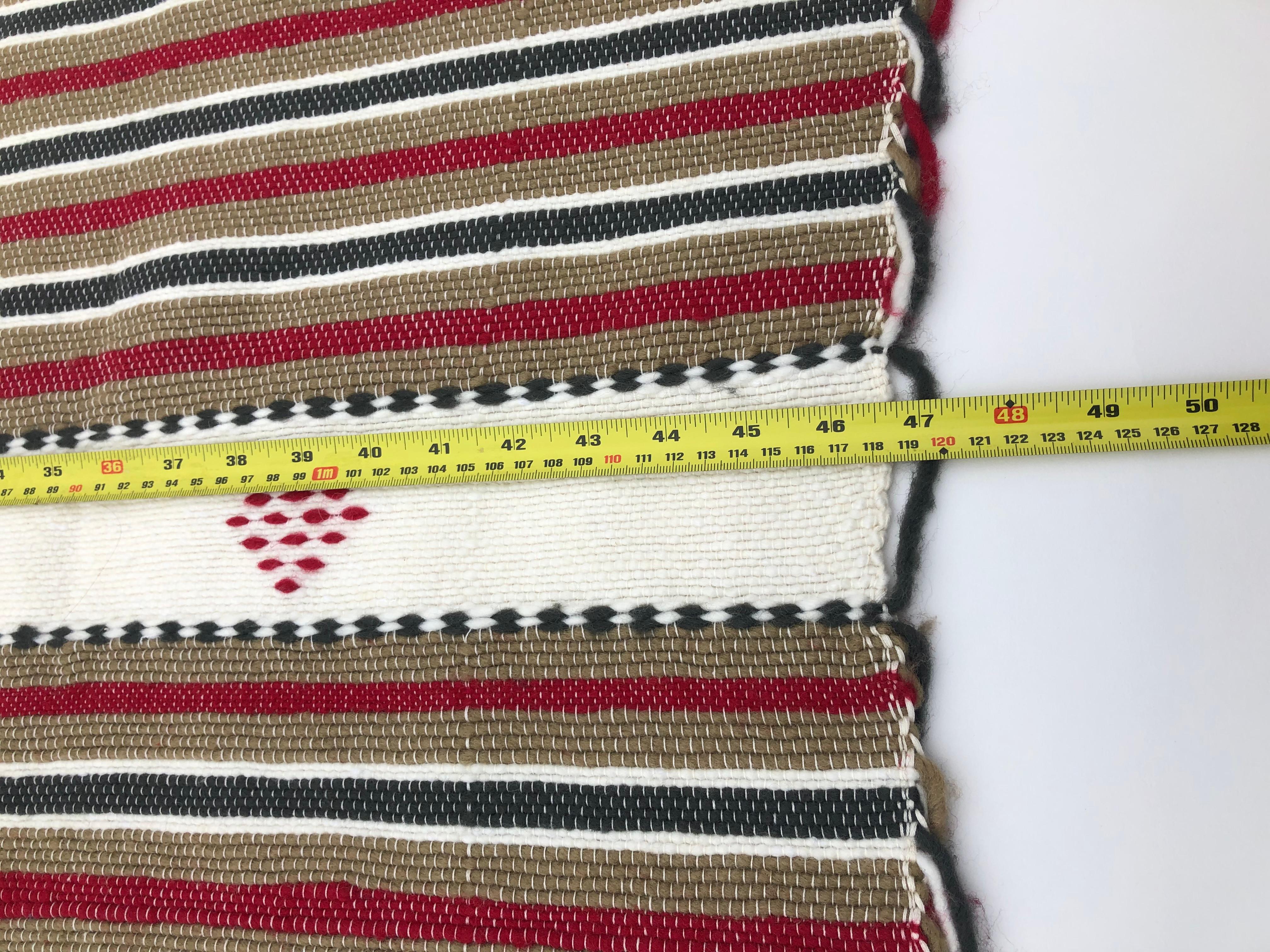 Berber Rug Stripped Handmade Cotton Vintage Boho 1970s Bed Sofa Throw For Sale 3