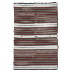 Berber-Teppich gestreift handgefertigt Vintage Boho 1970er Jahre Bett Sofa Überwurf aus Baumwolle