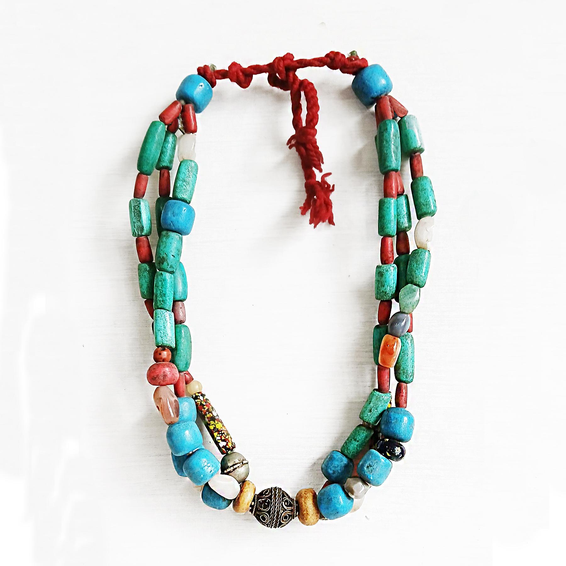 Tribal Berber  Stone Necklace, Early 20th Century For Sale