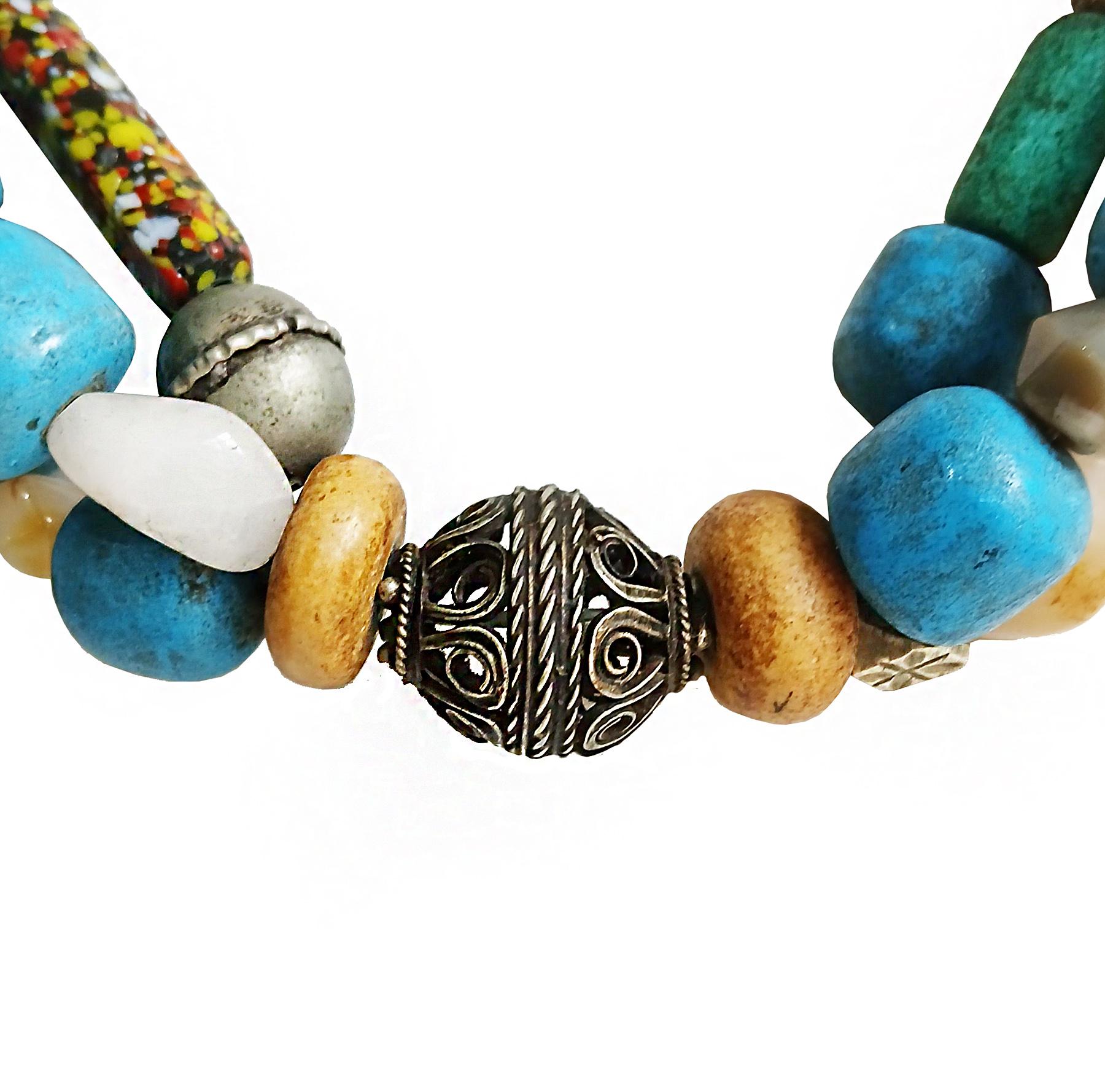 Hand-Crafted Berber  Stone Necklace, Early 20th Century For Sale