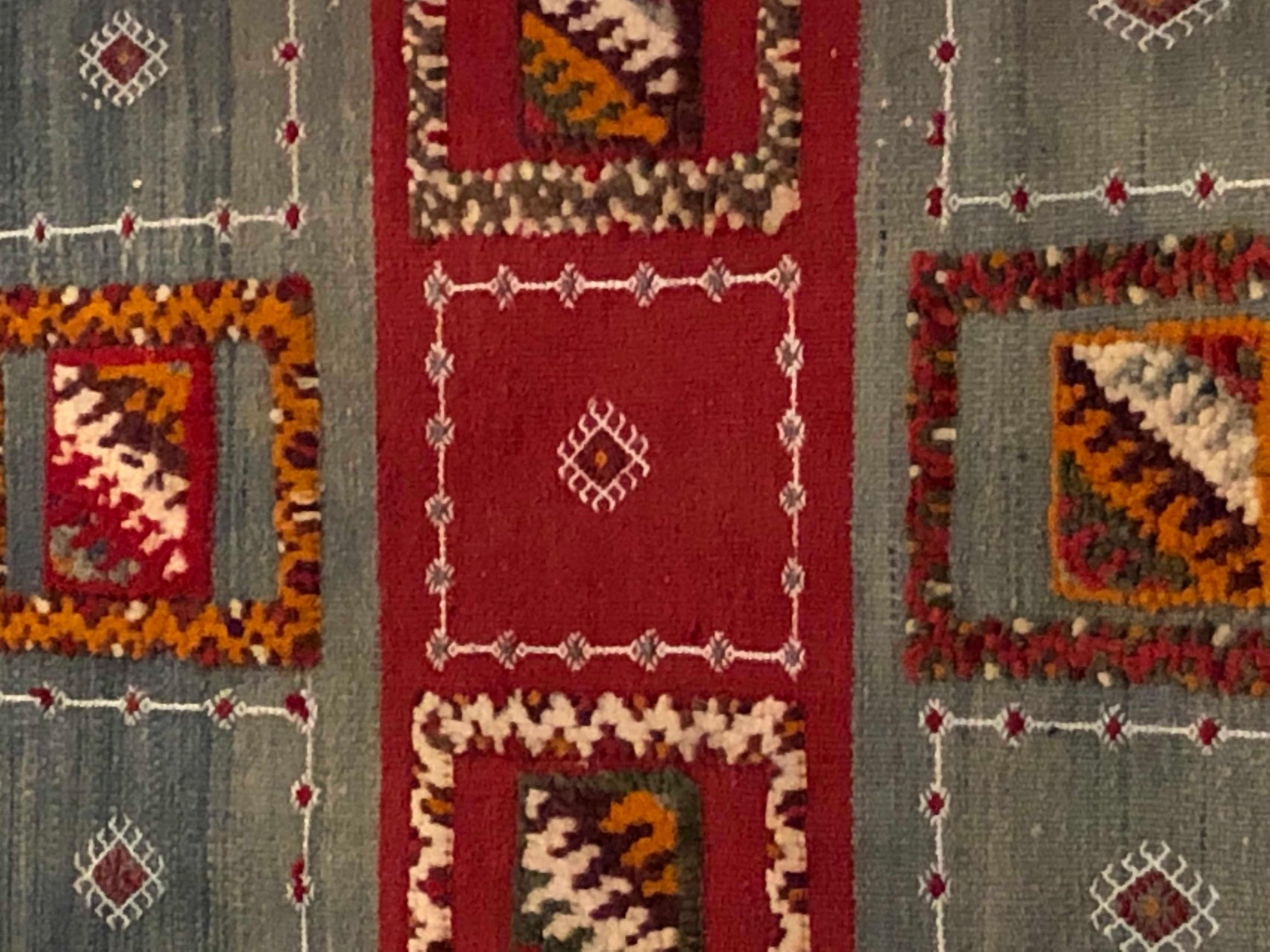 Tribal Moroccan Wool Runner Rug or Carpet 