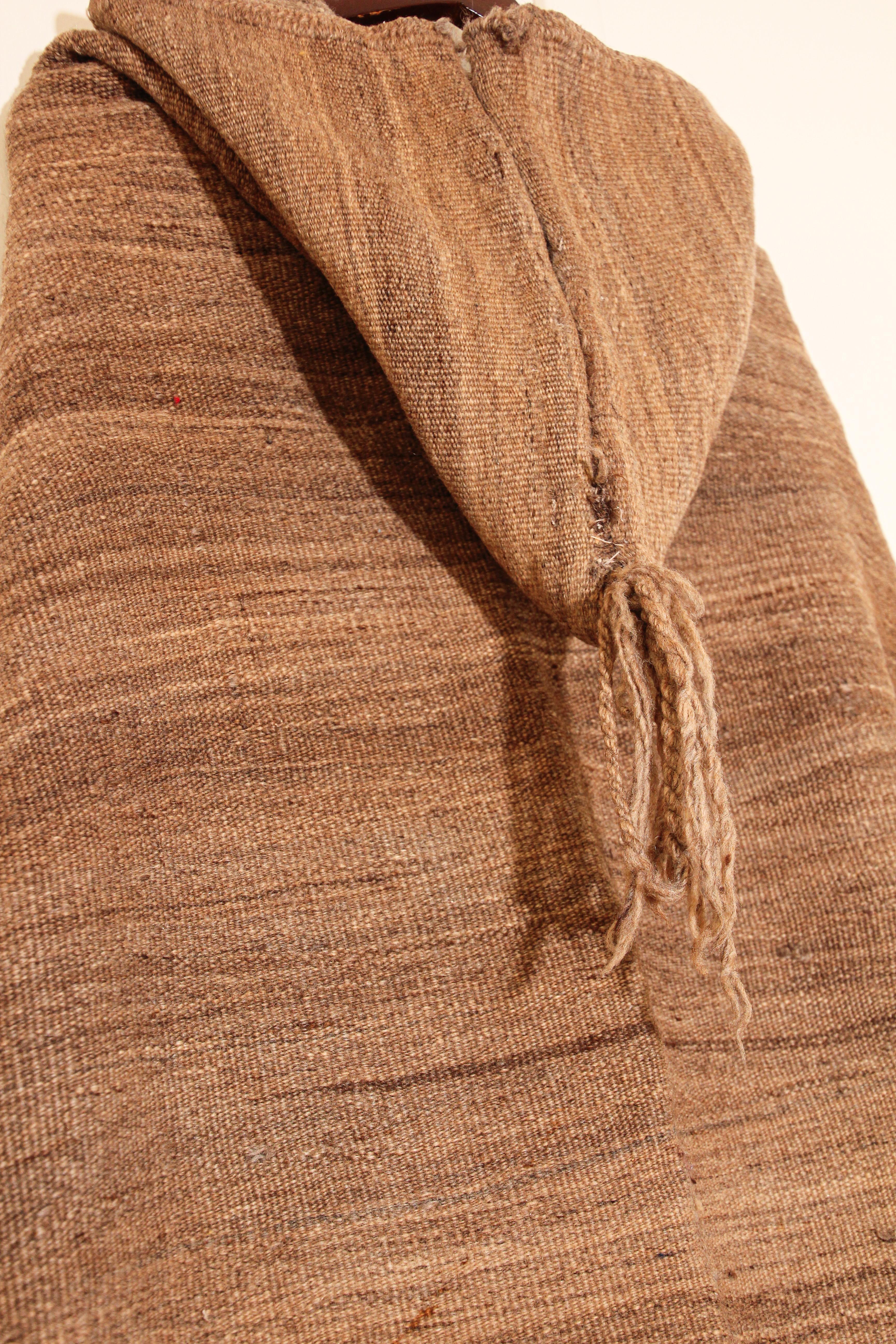Berber Tribal North Africa Moroccan Burnous Wool Cape For Sale 8