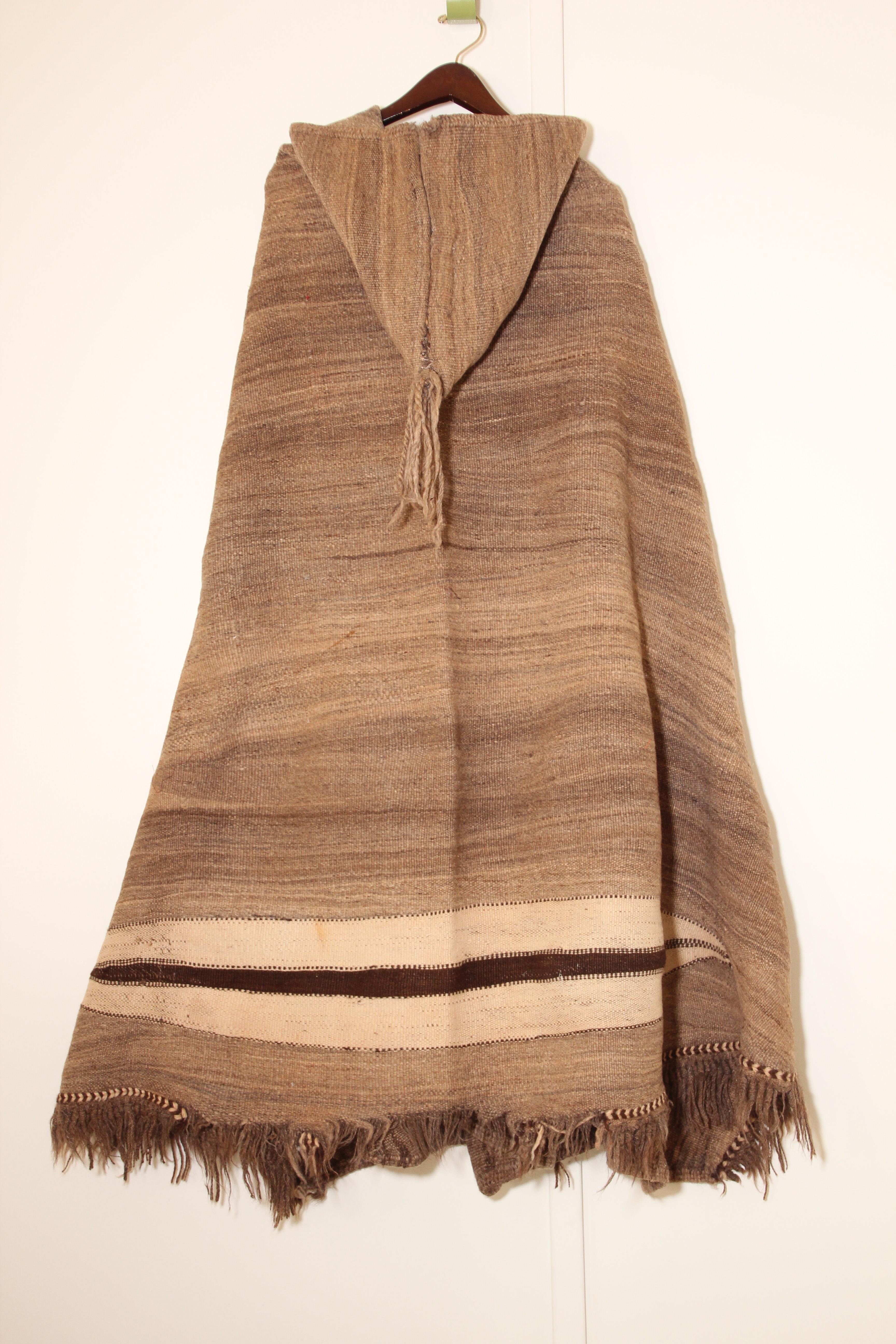 Berber Tribal North Africa Moroccan Burnous Wool Cape For Sale 3