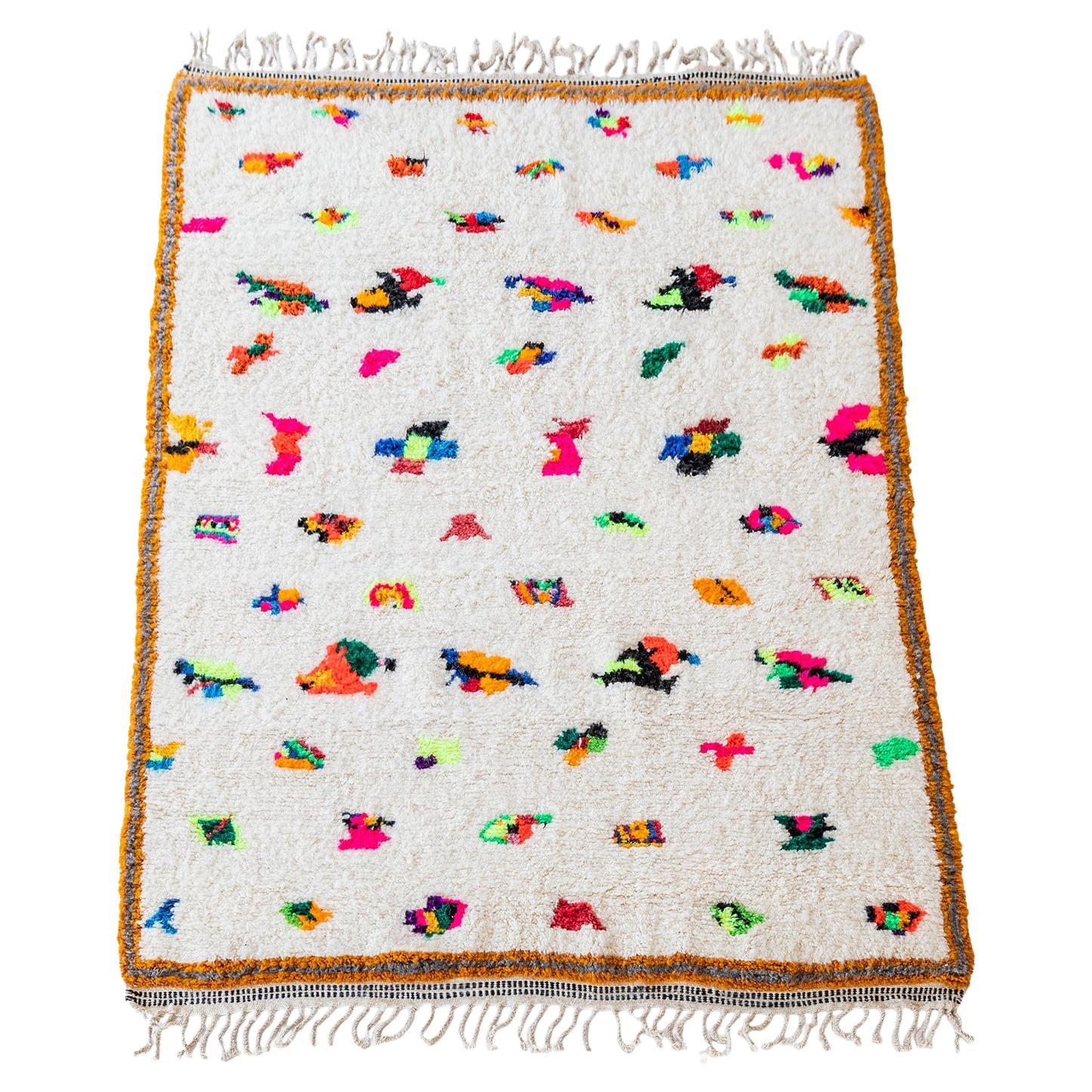 Berber Wool Rug NEON Modern Handwoven Minimalist Contemporary Custom Design For Sale