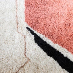 Alfombra de lana bereber ROSA Moderna Tejida a Mano Diseño Minimalista Contemporáneo Personalizado