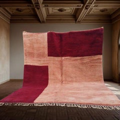 Tappeto berbero in lana ROSSA Moderno tessuto a mano Minimalista Design personalizzato contemporaneo