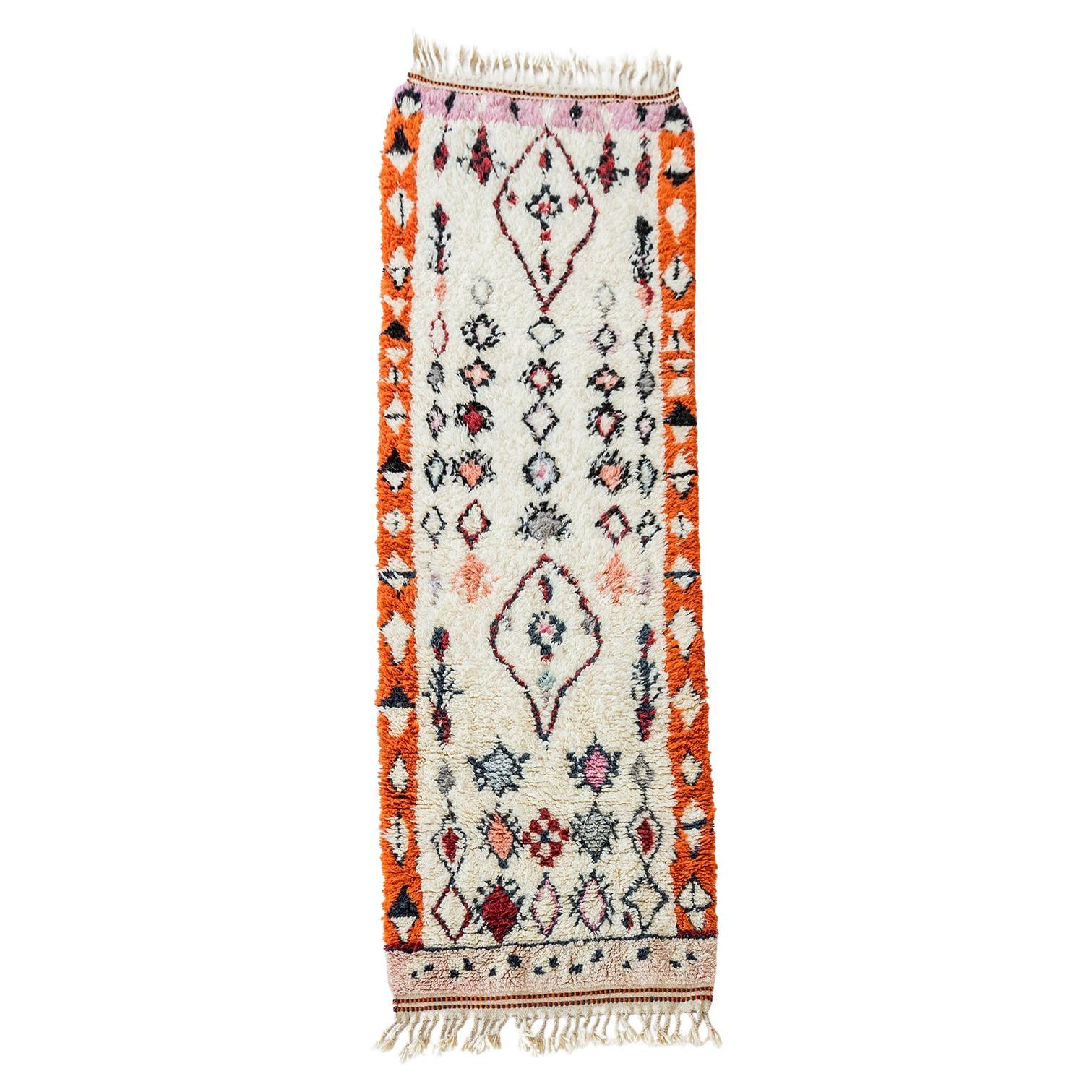 Berber Wool Rug Runner PALETTE Modern Handwoven Minimalist Custom Design For Sale