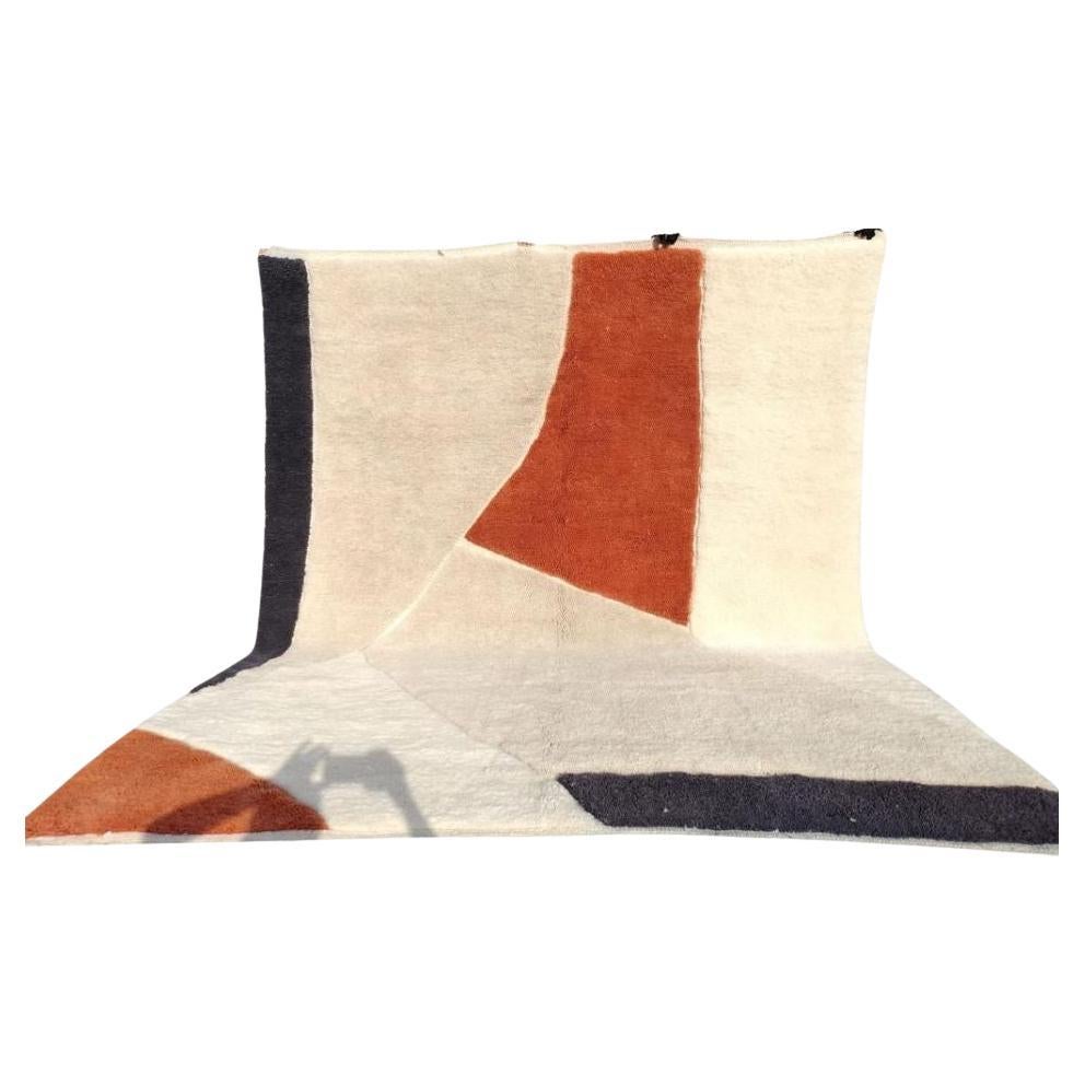 Berber Wool Rug SHAPES Modern Handwoven Minimalist Contemporary Custom Design For Sale