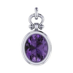 Berberyn Certified 3.15 Carat Oval Purple Sapphire Pendant in 18k