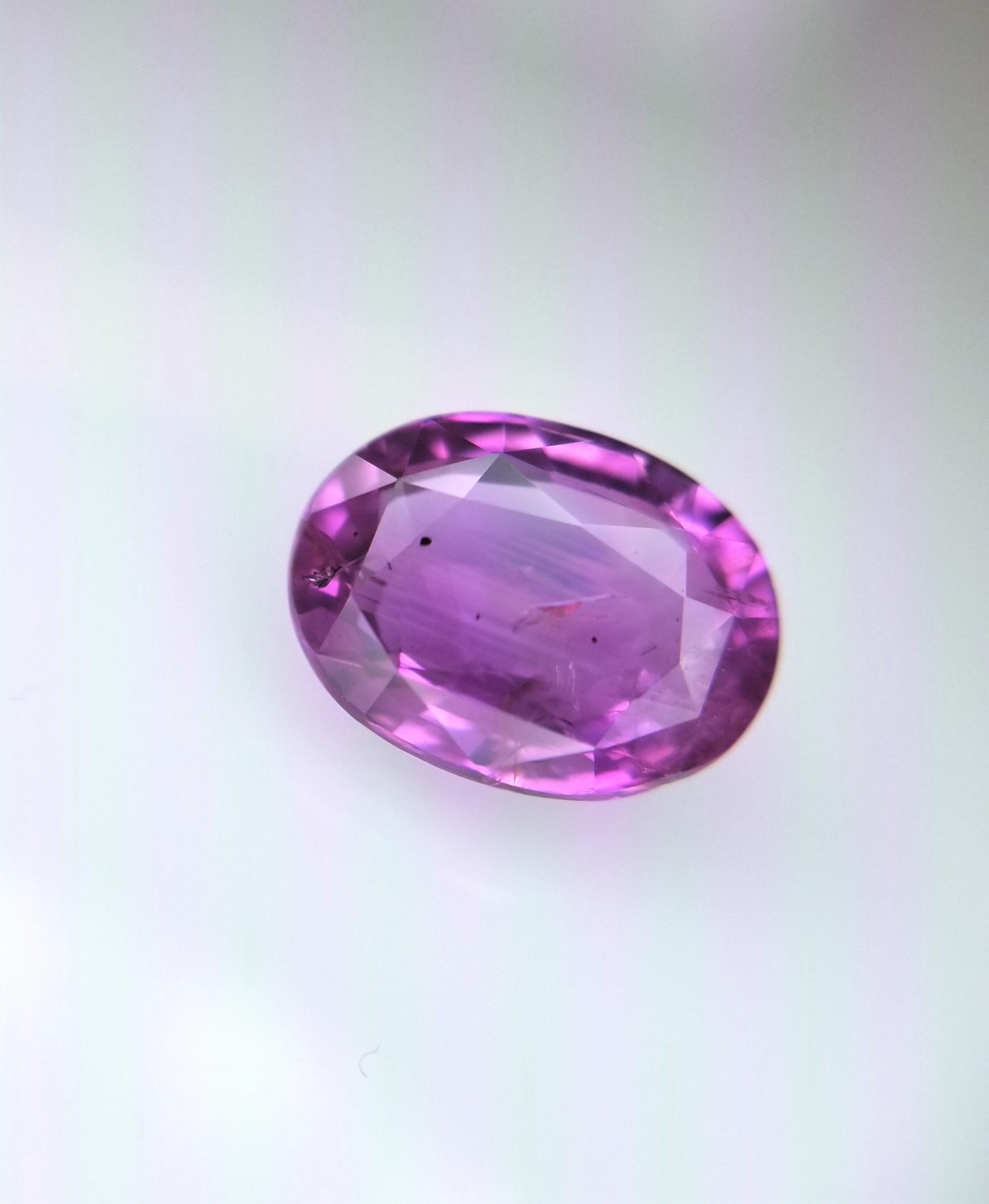 This custom, bezel-set pendant necklace features a gorgeous Berberyn Certified 3.74 Carat Oval Cut Pink sapphire measuring 10.02 X 7.46 mm and can be made in 18K Rose Gold, 18K Yellow Gold or 18K White Gold.
Pink sapphires have been exponentially