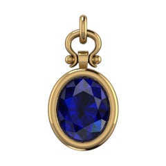 Collier pendentif en or 18 carats avec saphir bleu ovale certifié Berberyn de 4,28 carats