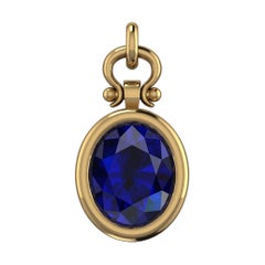 Berberyn Certified 5.04 Carat Oval Blue Sapphire Custom Pendant Necklace in 18k