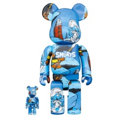 BE@RBRICK SET- The Smurfs "Astrosmurf" 100% 
400%