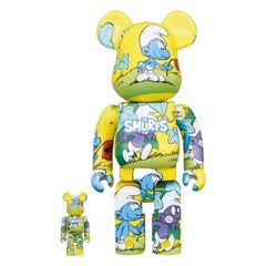 BE@RBRICK SET - The Smurfs "The Purple Smurfs" 100% 
400%