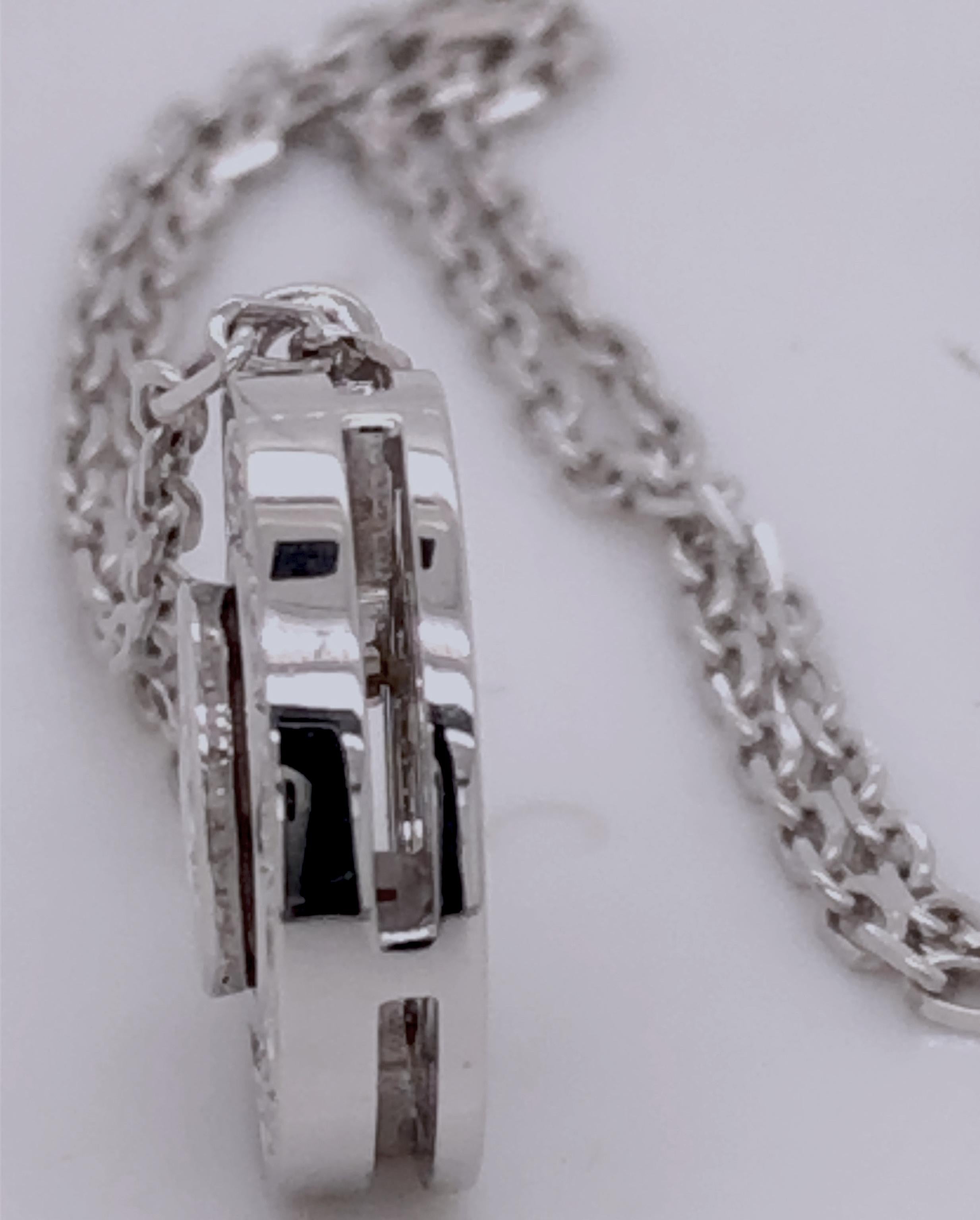 Berca Halskette mit Halo-Fassung, 0,34 Karat GIA zertifizierter weißer Diamant Weißgold (Brillantschliff) im Angebot