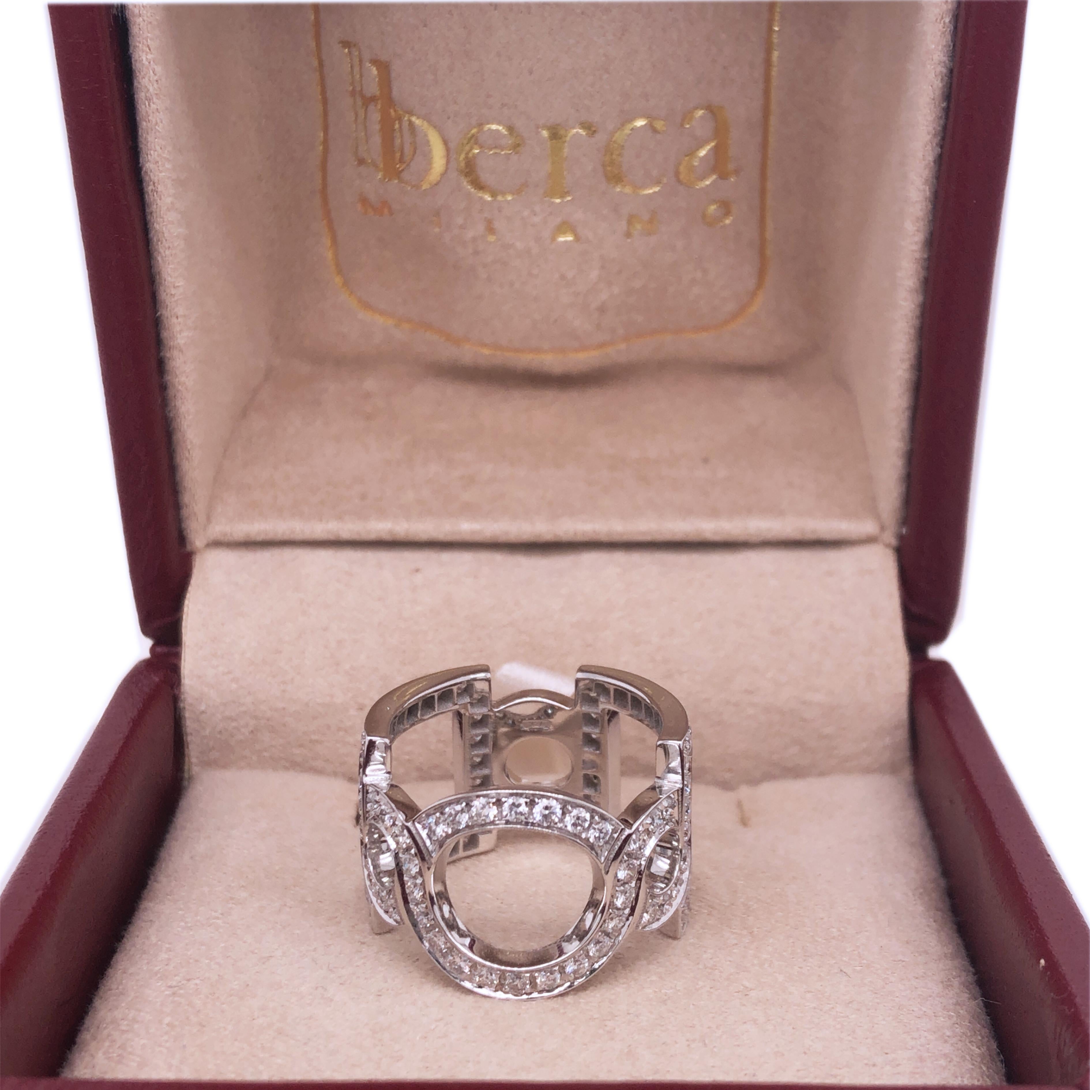 Berca 1.30 Carat White Diamond Contemporary Cocktail Ring For Sale 4