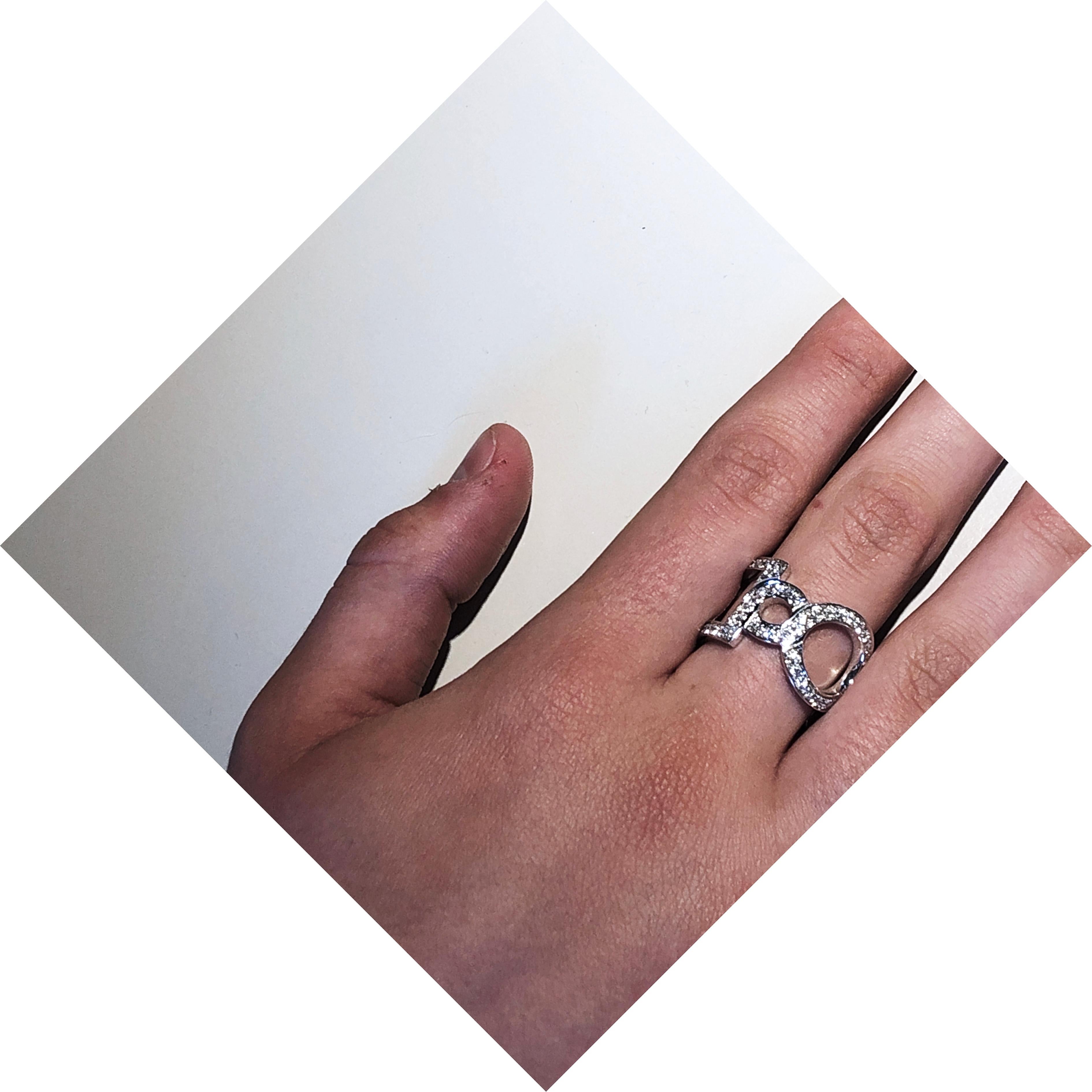 Berca Bague cocktail contemporaine en diamants blancs de 1,30 carat en vente 3