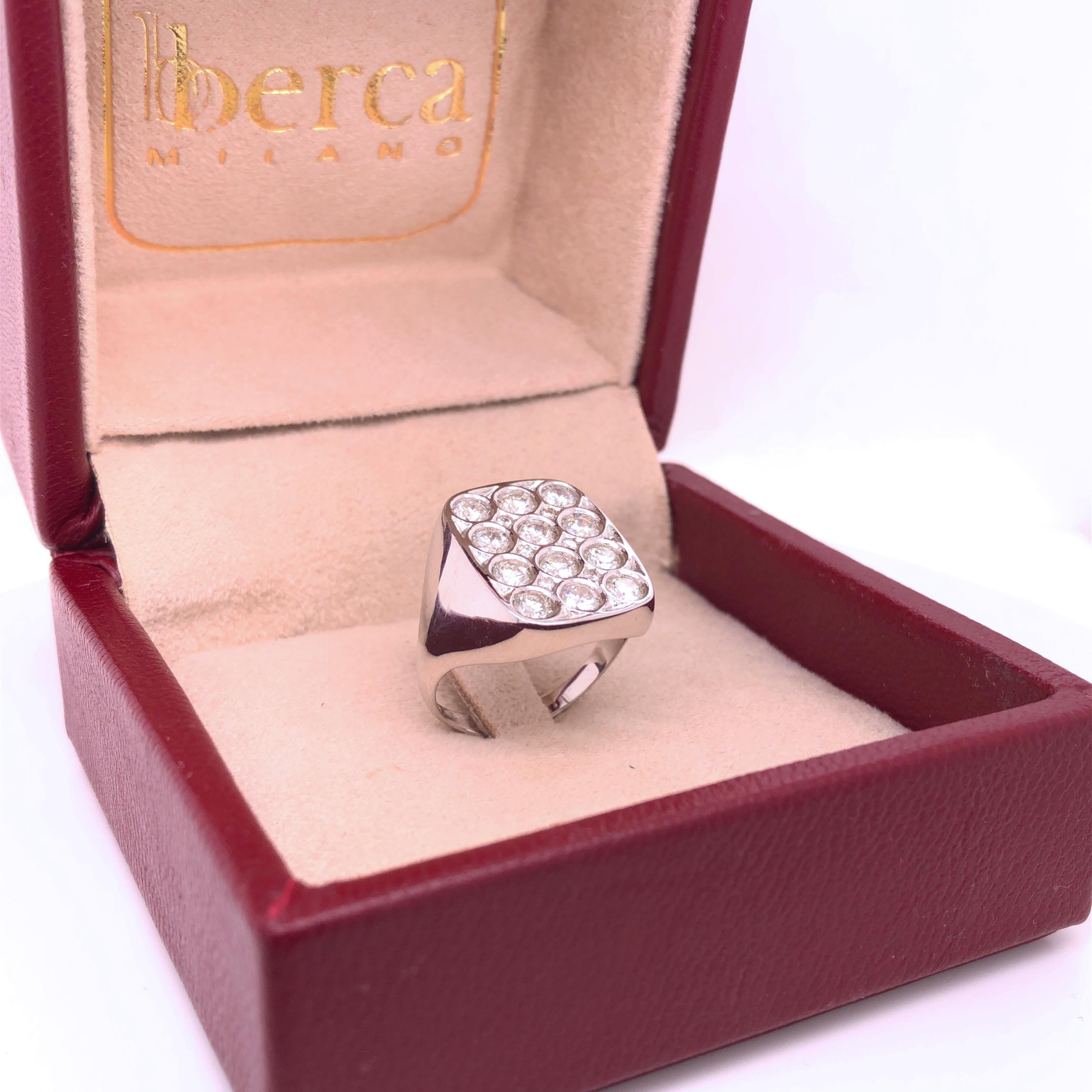 Berca 1.56 Carat White Diamond Cocktail Ring In New Condition For Sale In Valenza, IT