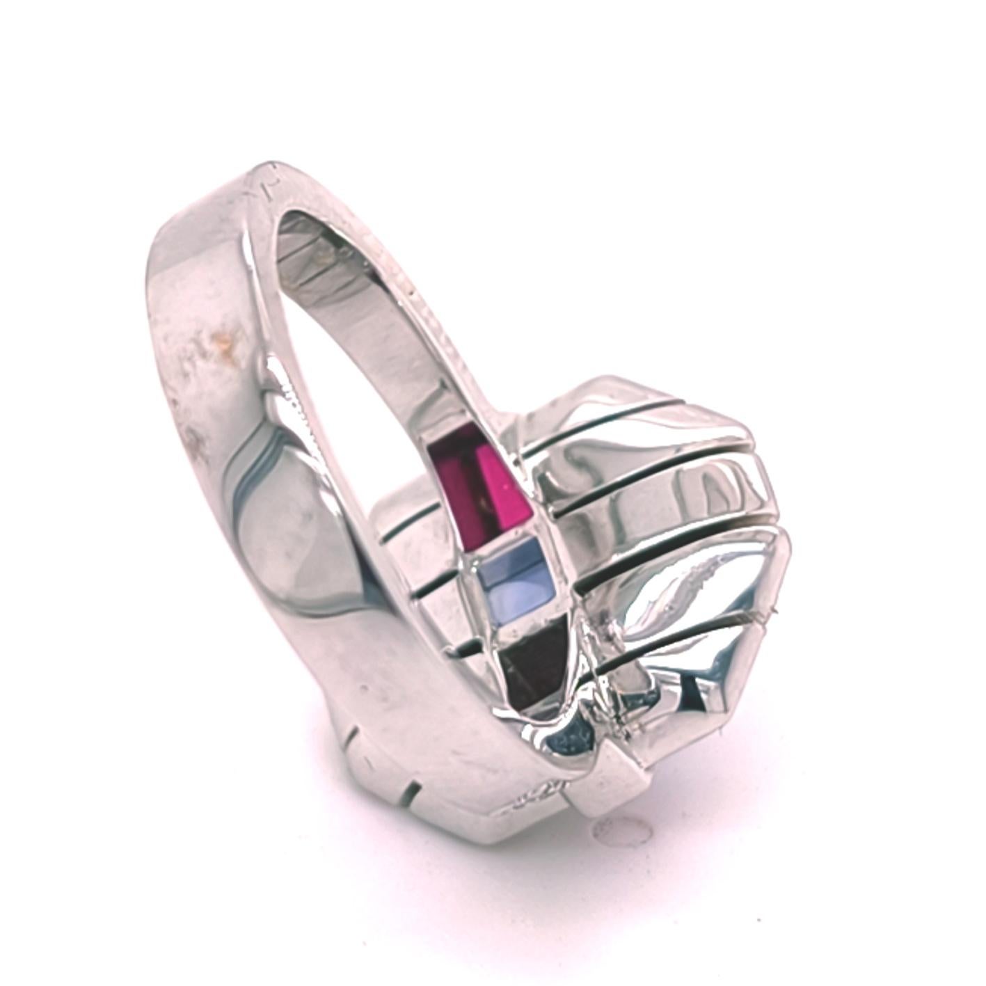 BERCA 1,68 ct GIA Cert. NH Cornflower Bague saphir rubis diamant taille princesse Pour femmes en vente