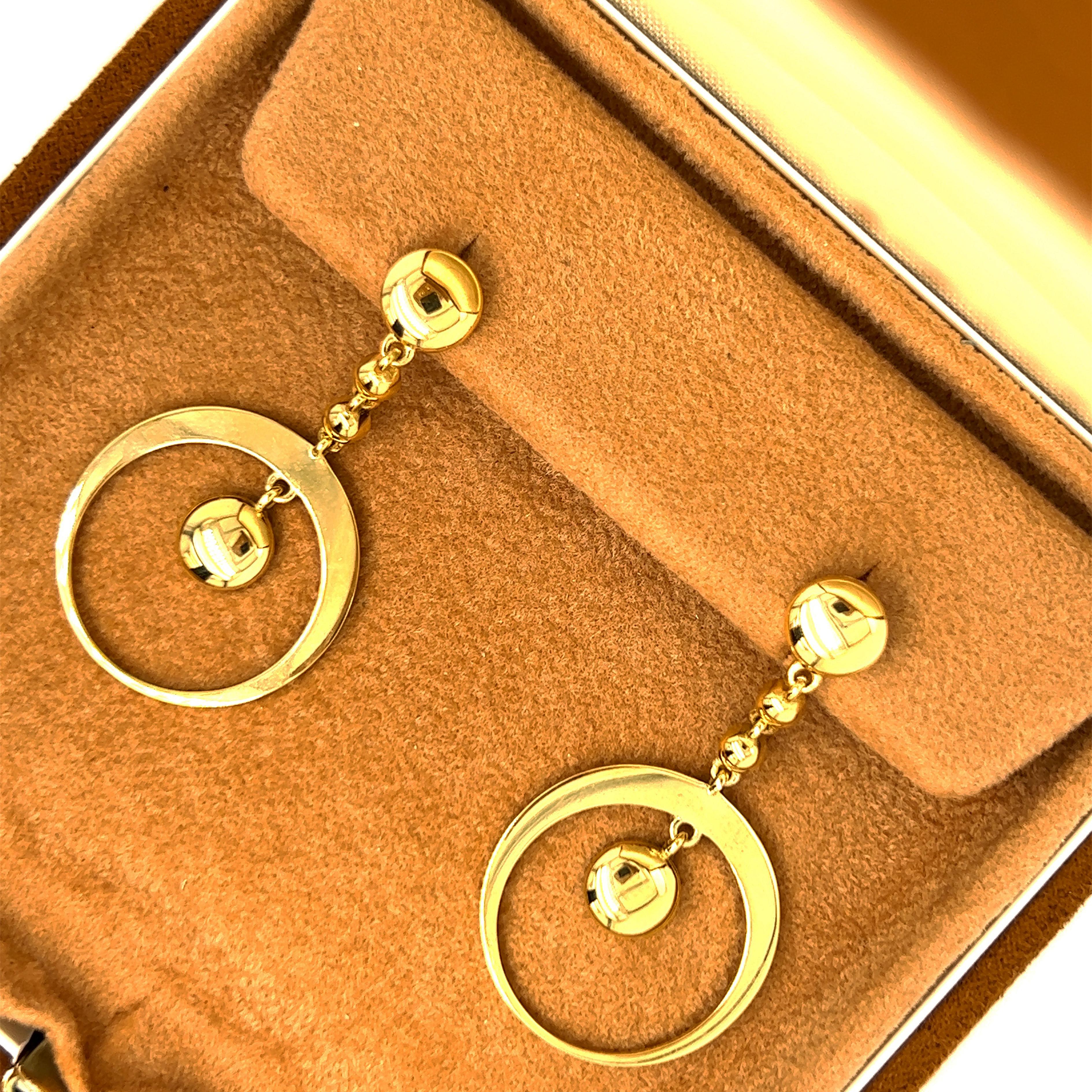 Women's Berca 18k Yellow Gold Dangle Earrings For Sale