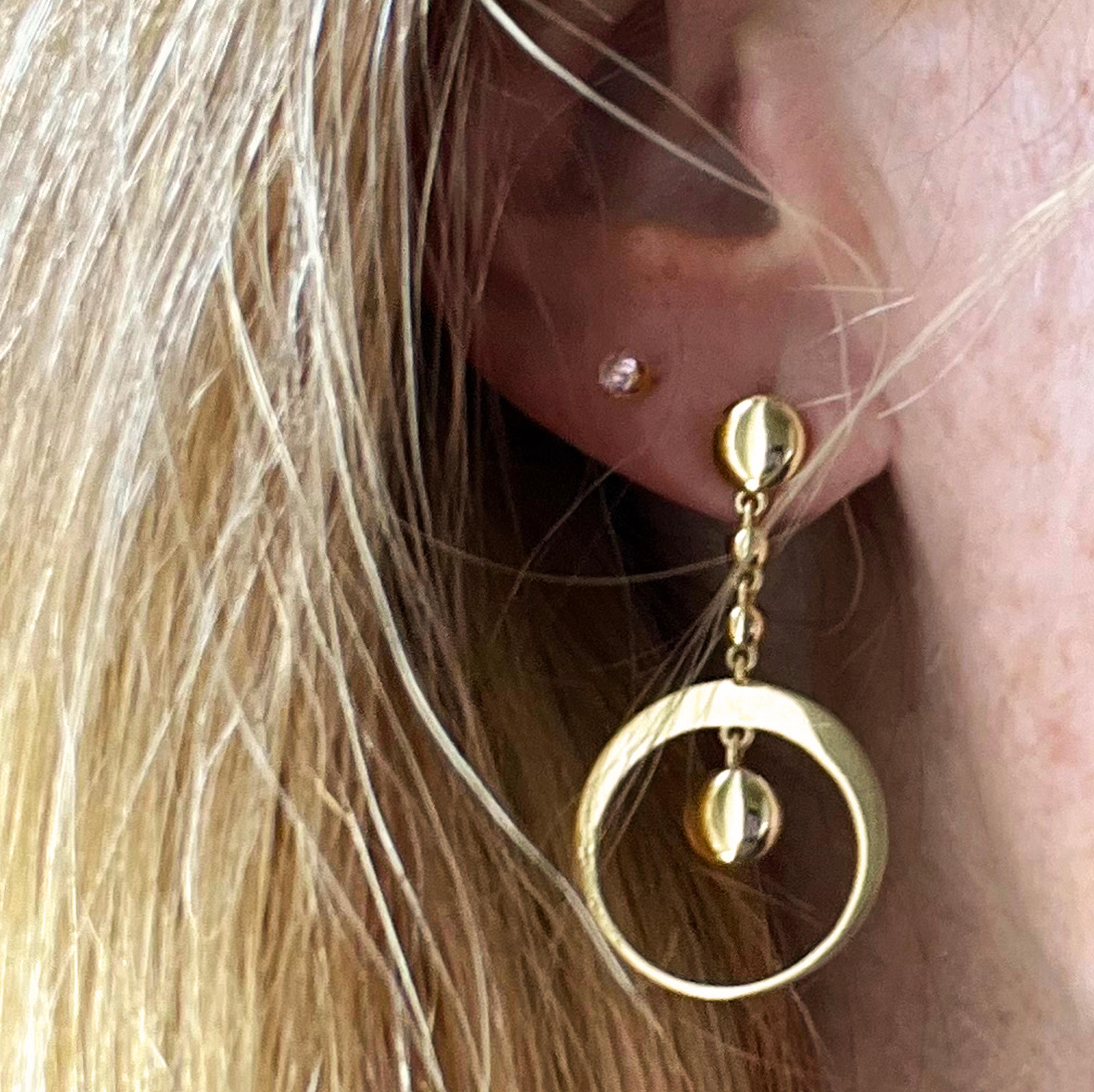Berca 18k Yellow Gold Dangle Earrings For Sale 3