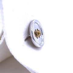 Berca 18k Yellow Gold Thread Sterling Silver Button Shaped Cufflinks