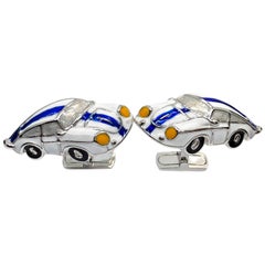 Gemelli in argento smaltato Berca 1970 American Racing Color 911 Porsche