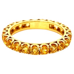 Berca 2.11 Carat Natural Yellow Sapphire 18 Karat Gold Eternity Band Ring